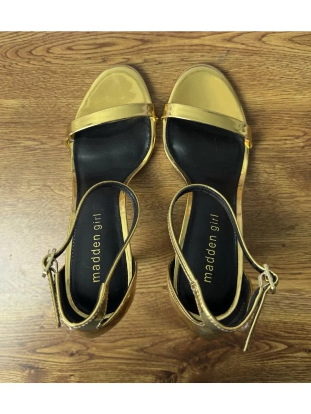 Madden Girl Brazen Two-Piece Stiletto Gold Size 8